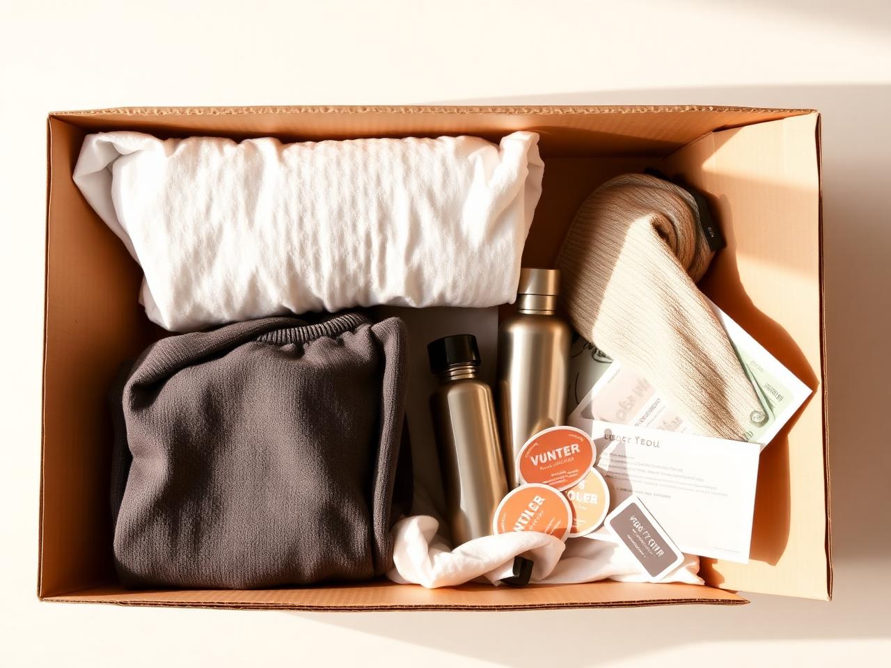 Branded merchandise kit packed in a custom box